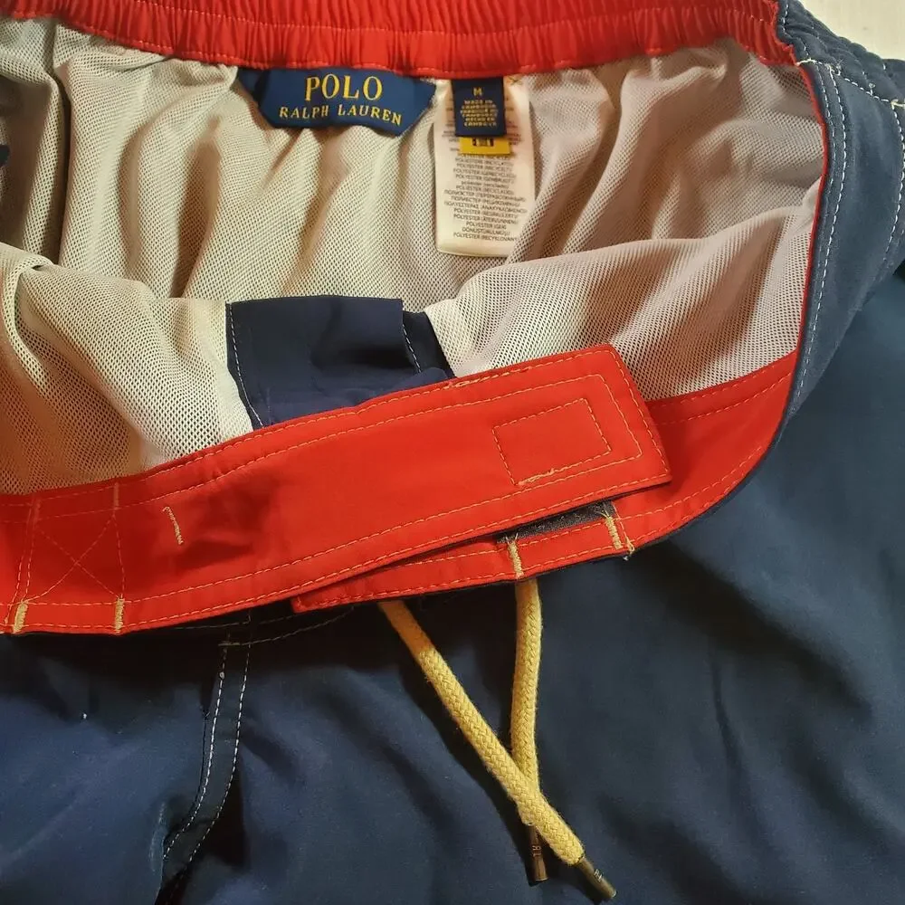 Polo Ralph Lauren Mens Size Medium Swim Trunks Shorts Dark Blue Navy Pony Logo